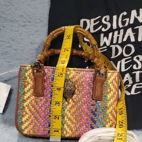 Kurt Geiger Kensington Tan and Pastel Woven Multi Colored Mini Bag - Picture 9 of 15